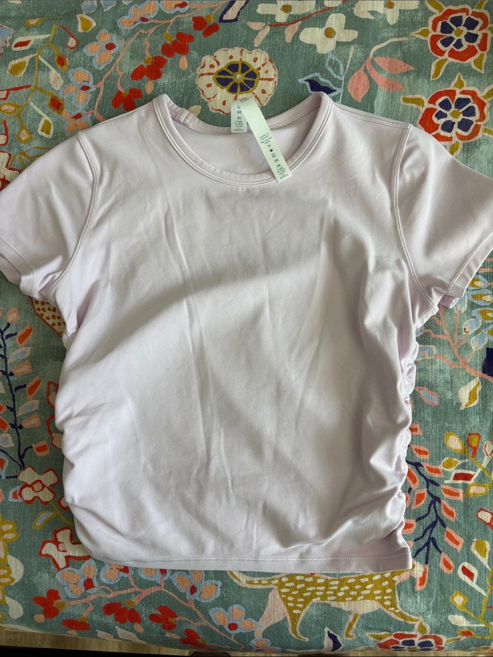 lululemon athletica Light Pink Short Sleeve Crewneck Top